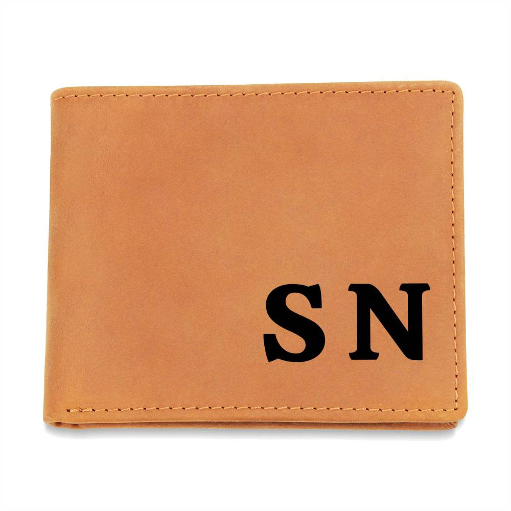 Personalized Initials Graphic Leather Wallet