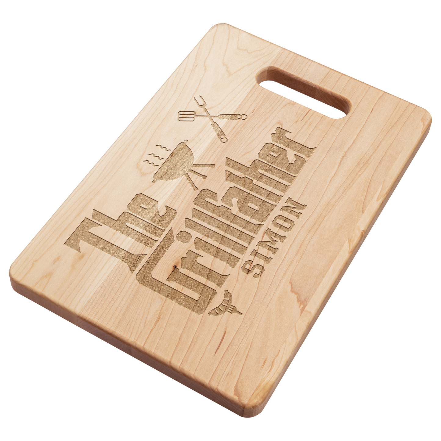 Personalized "The GrillFather" Maple Cutting Board – Custom Engraved BBQ Gift for Dad, Husband, or Grill Master
