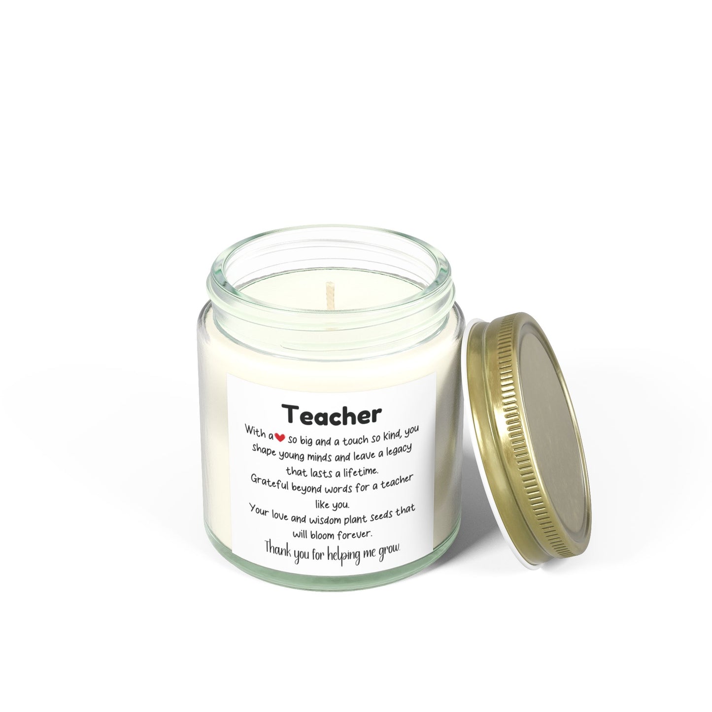 Teacher Appreciation Scented Candle - Coconut Apricot Wax (4oz, 9oz)