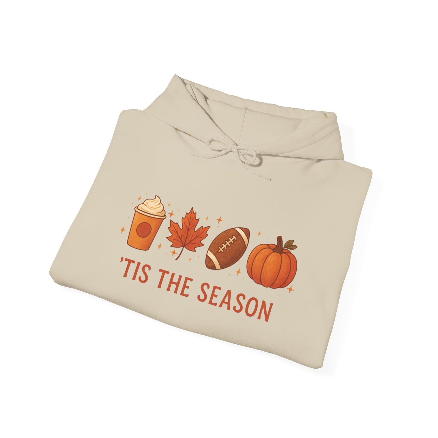 'Tis The Season Fall Hoodie - Autumn Pumpkin Spice Football Unisex Sweatshirt
