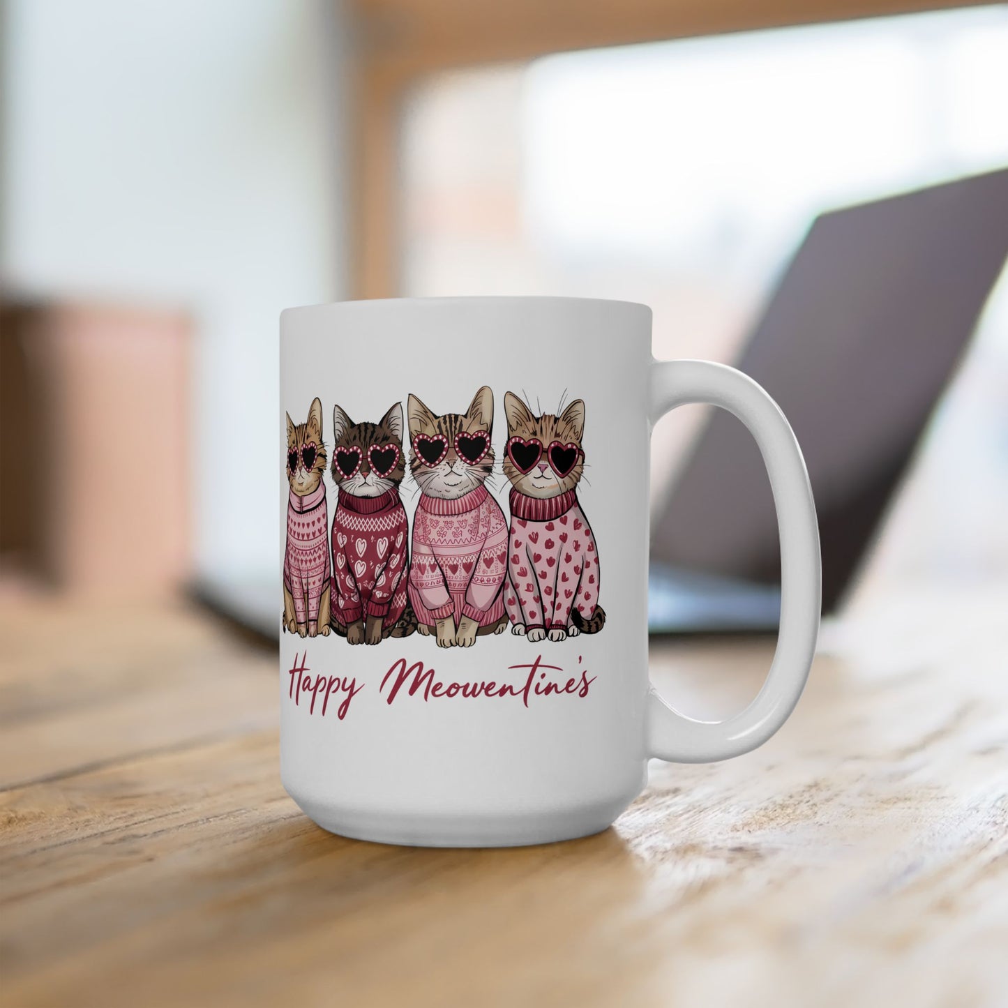 Happy Meowentine’s Day Personalized Ceramic Mug – Perfect for Cat Lovers (11oz, 15oz)