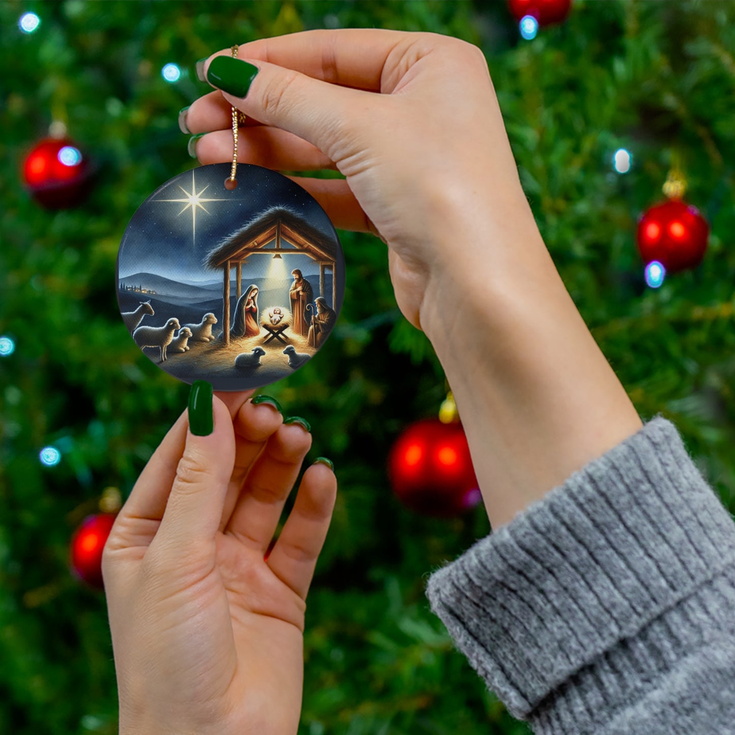Nativity Scene Ornament - Timeless Ceramic Keepsake for Generations Ceramic Ornament