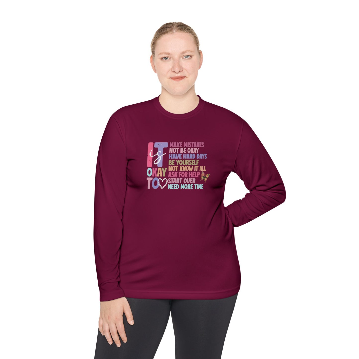 Mental Health Awareness Long Sleeve Tee – "It's Okay to Not Be Okay" Motivational, Moisture-Wicking, Ultra-Soft