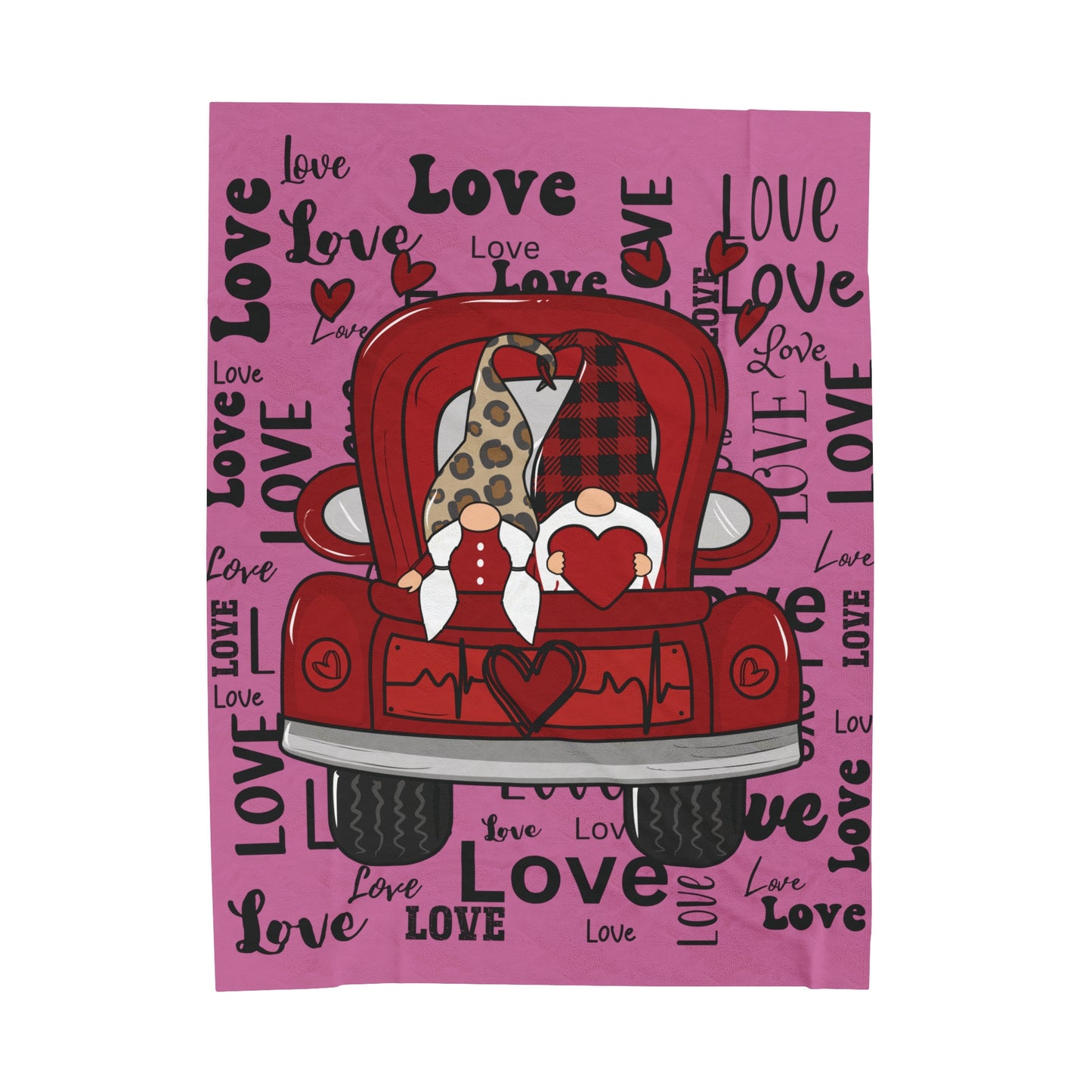 Gnome Love Velveteen Blanket – Cozy & Customizable Home Decor