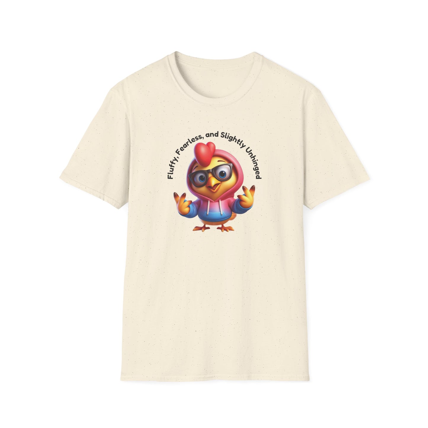 Fluffy & Fearless Chicken T-Shirt - Unisex Softstyle Tee for Animal Lovers