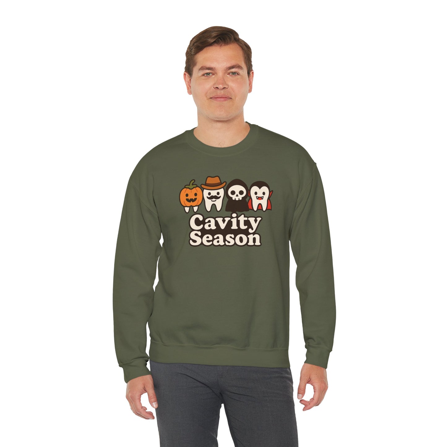 Cavity Season Halloween Sweatshirt – Unisex Cozy Fall Crewneck