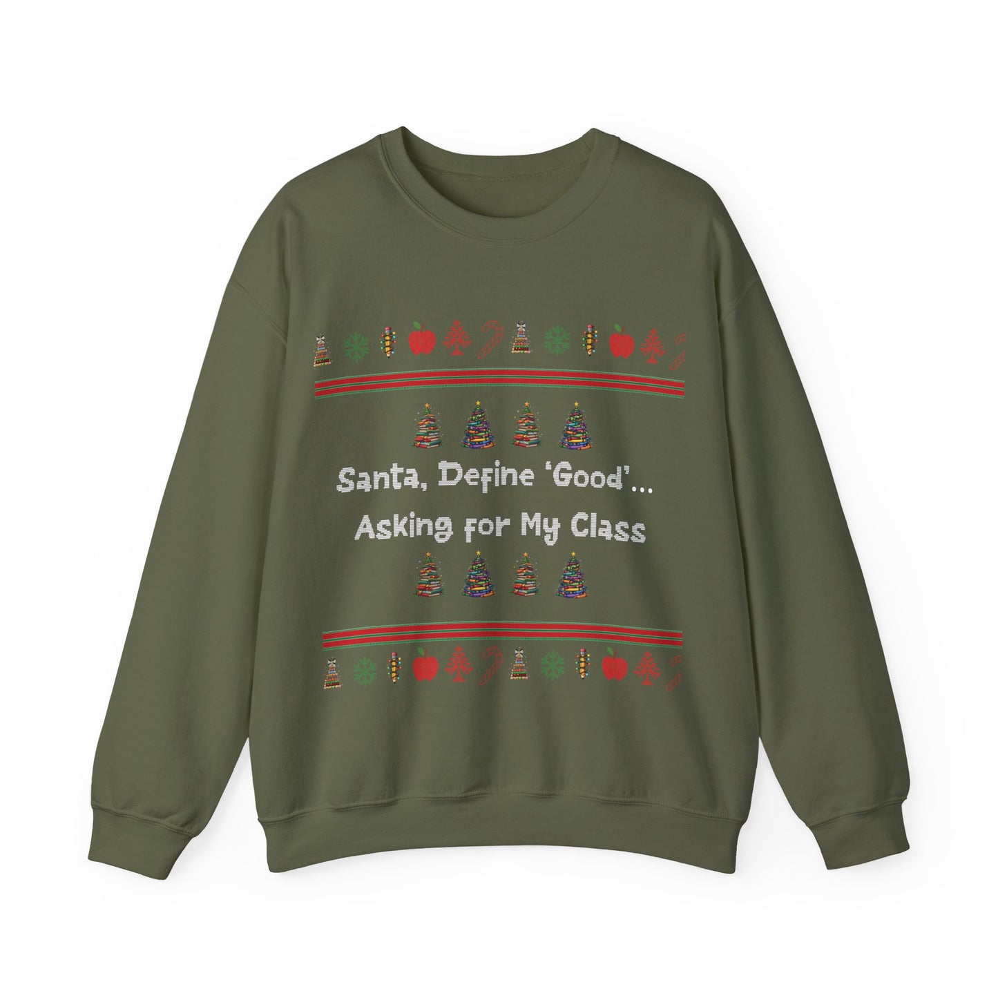 Funny Christmas Sweatshirt, Unisex Holiday Crewneck, Teacher Gifts, Santa Humor, Cozy Winter Apparel