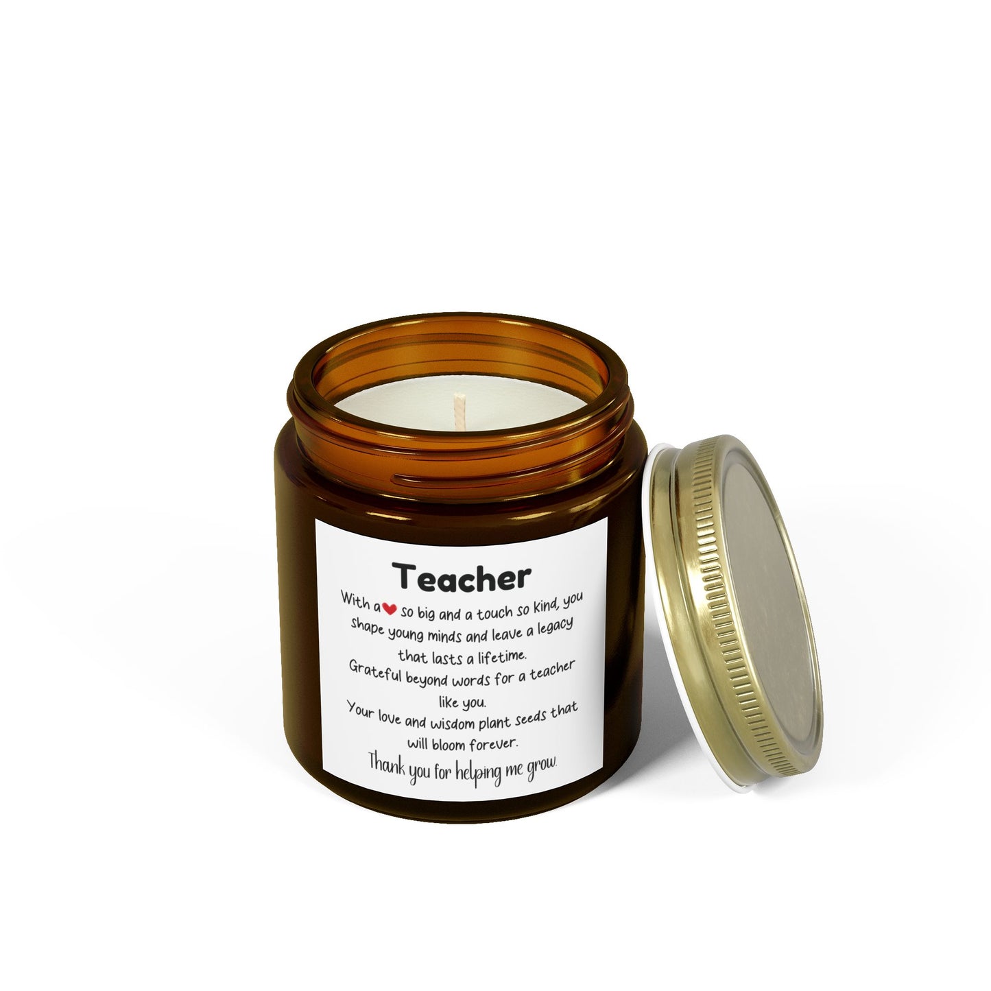 Teacher Appreciation Scented Candle - Coconut Apricot Wax (4oz, 9oz)