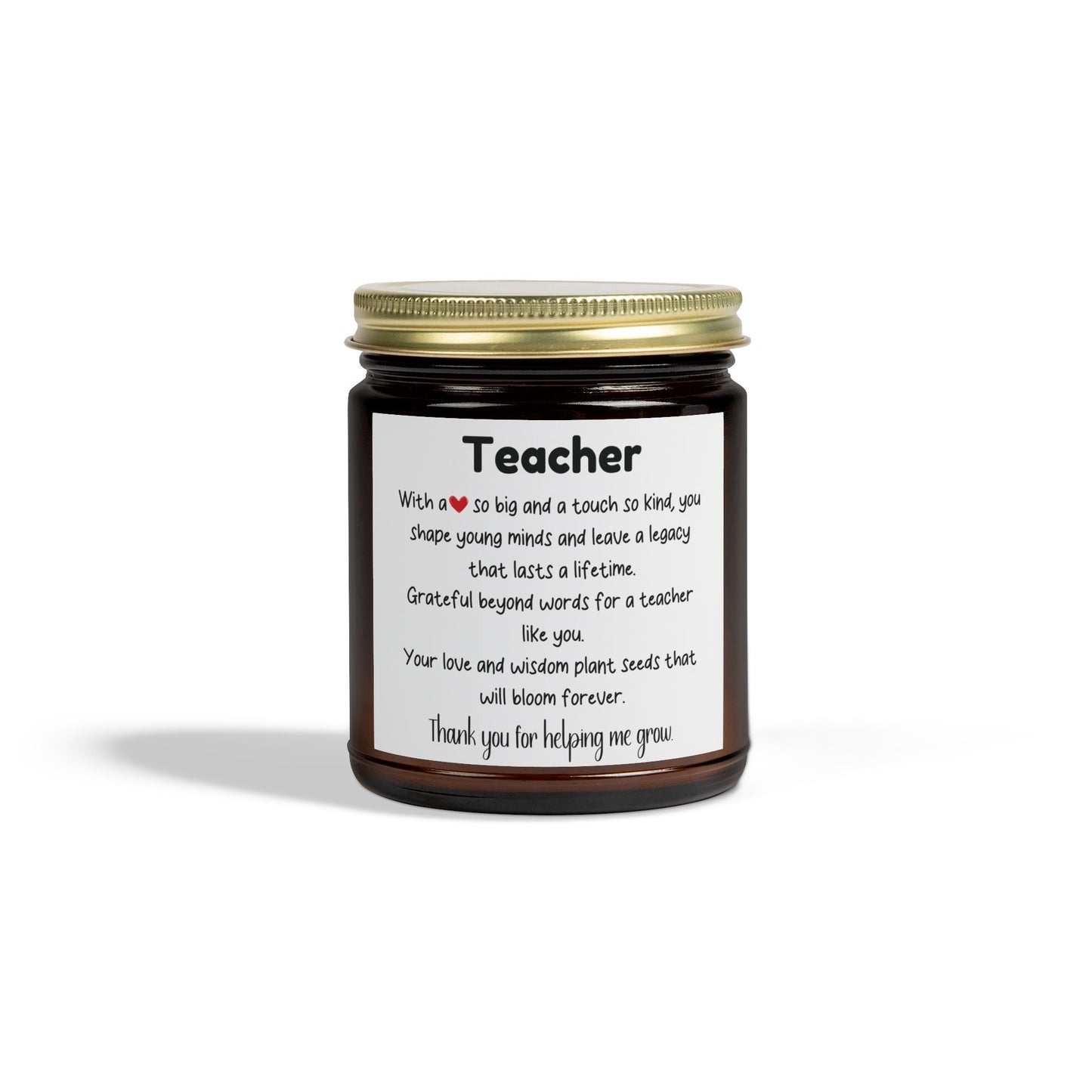 Teacher Appreciation Scented Candle - Coconut Apricot Wax (4oz, 9oz)
