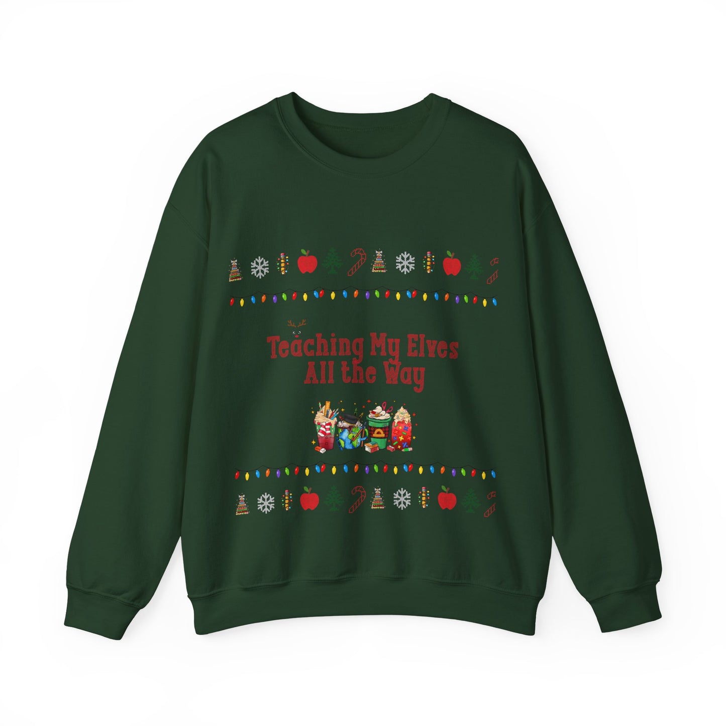 Festive Teacher Sweatshirt, Funny Christmas Gift, Holiday Apparel, Teacher Sweatshirt, Unisex Crewneck for Christmas