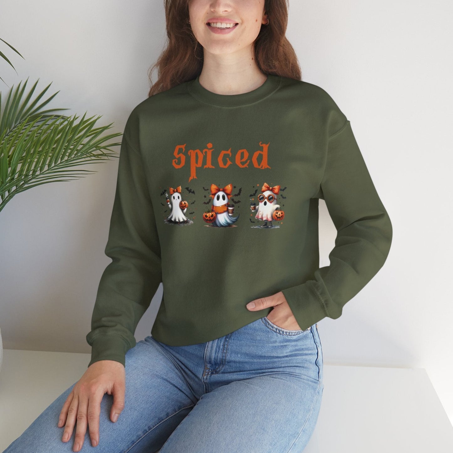 Halloween Spiced Ghost Heavy Blend™ Crewneck Sweatshirt