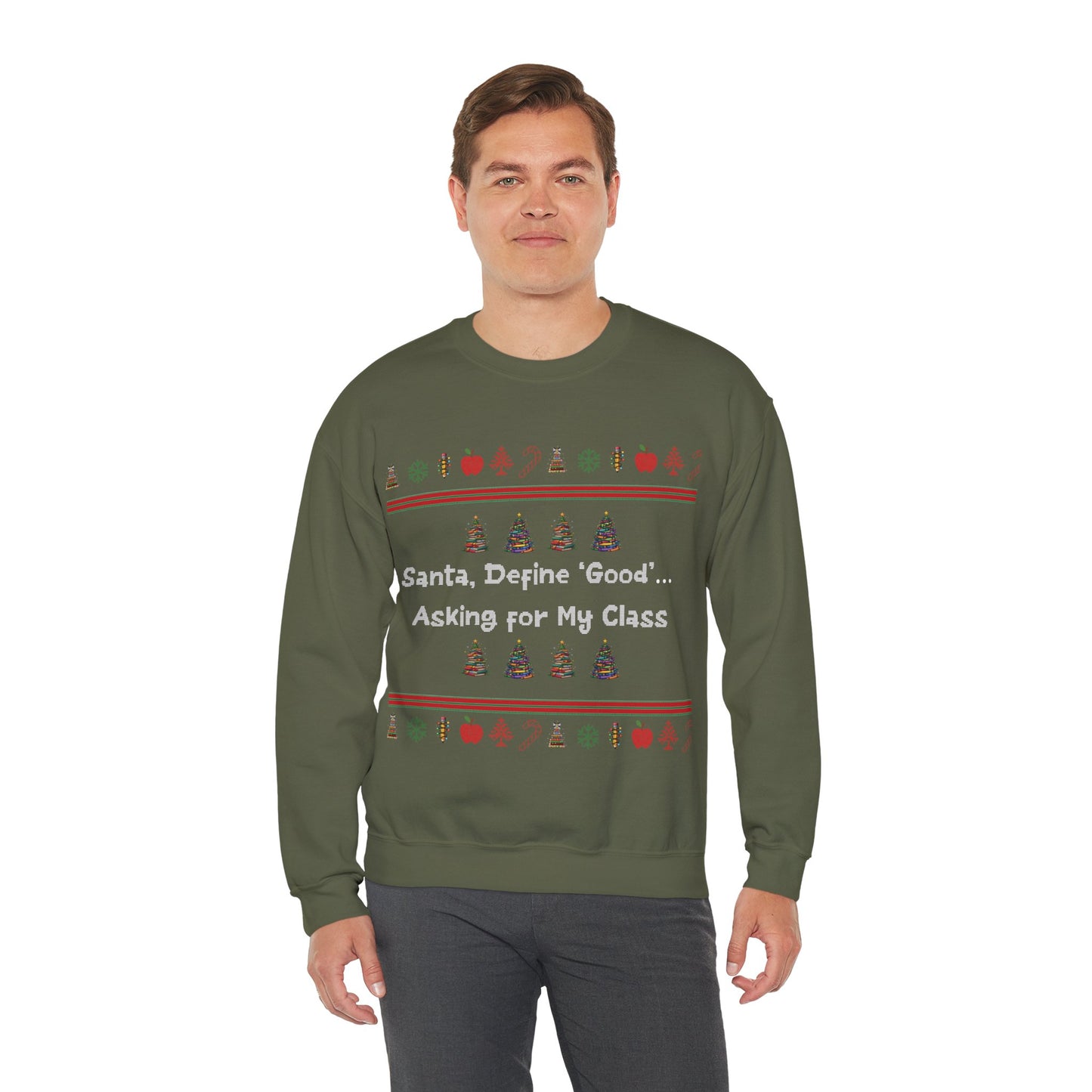 Funny Christmas Sweatshirt, Unisex Holiday Crewneck, Teacher Gifts, Santa Humor, Cozy Winter Apparel