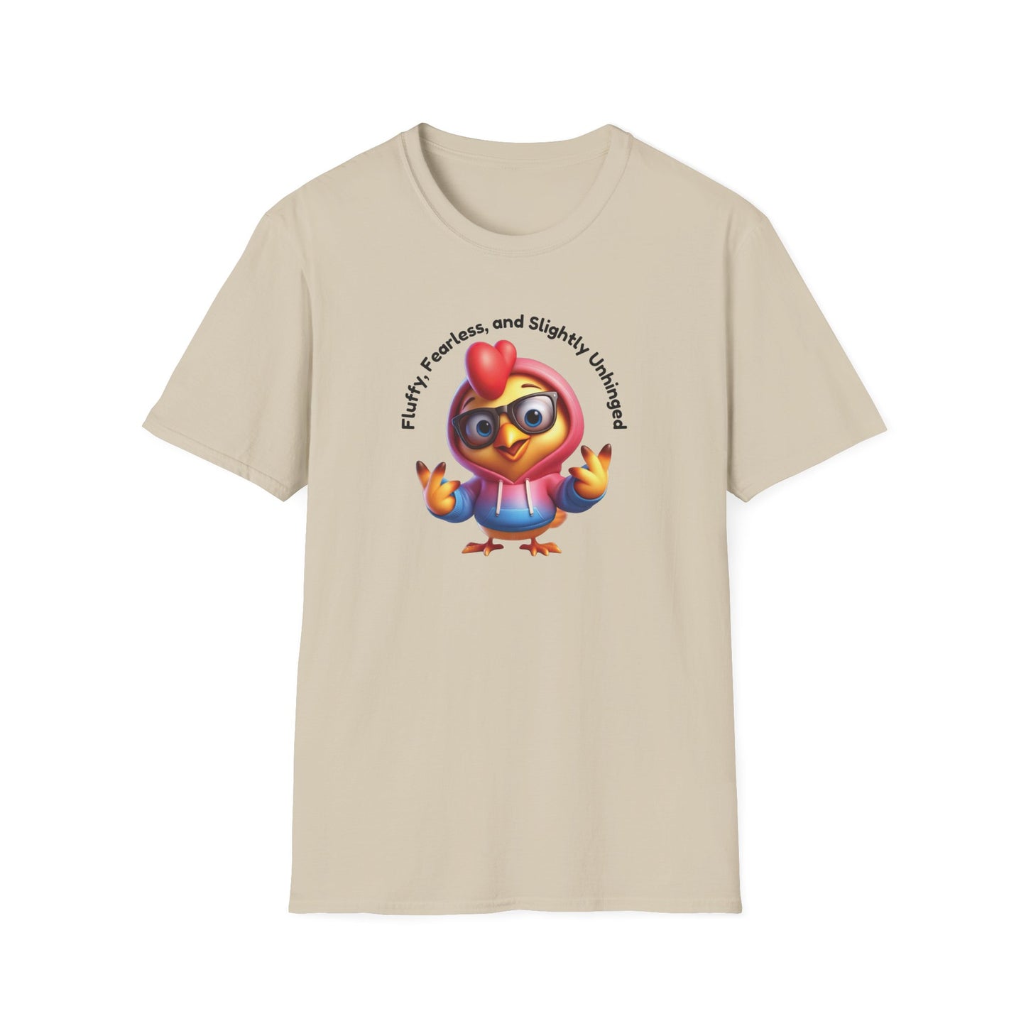Fluffy & Fearless Chicken T-Shirt - Unisex Softstyle Tee for Animal Lovers