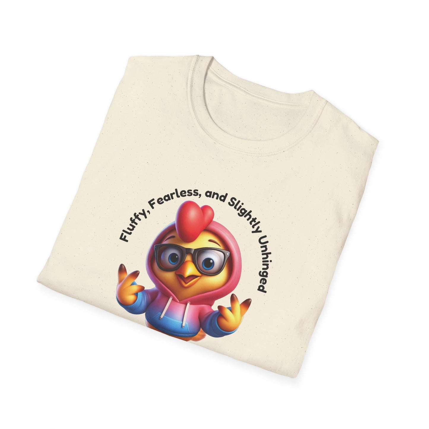 Fluffy & Fearless Chicken T-Shirt - Unisex Softstyle Tee for Animal Lovers