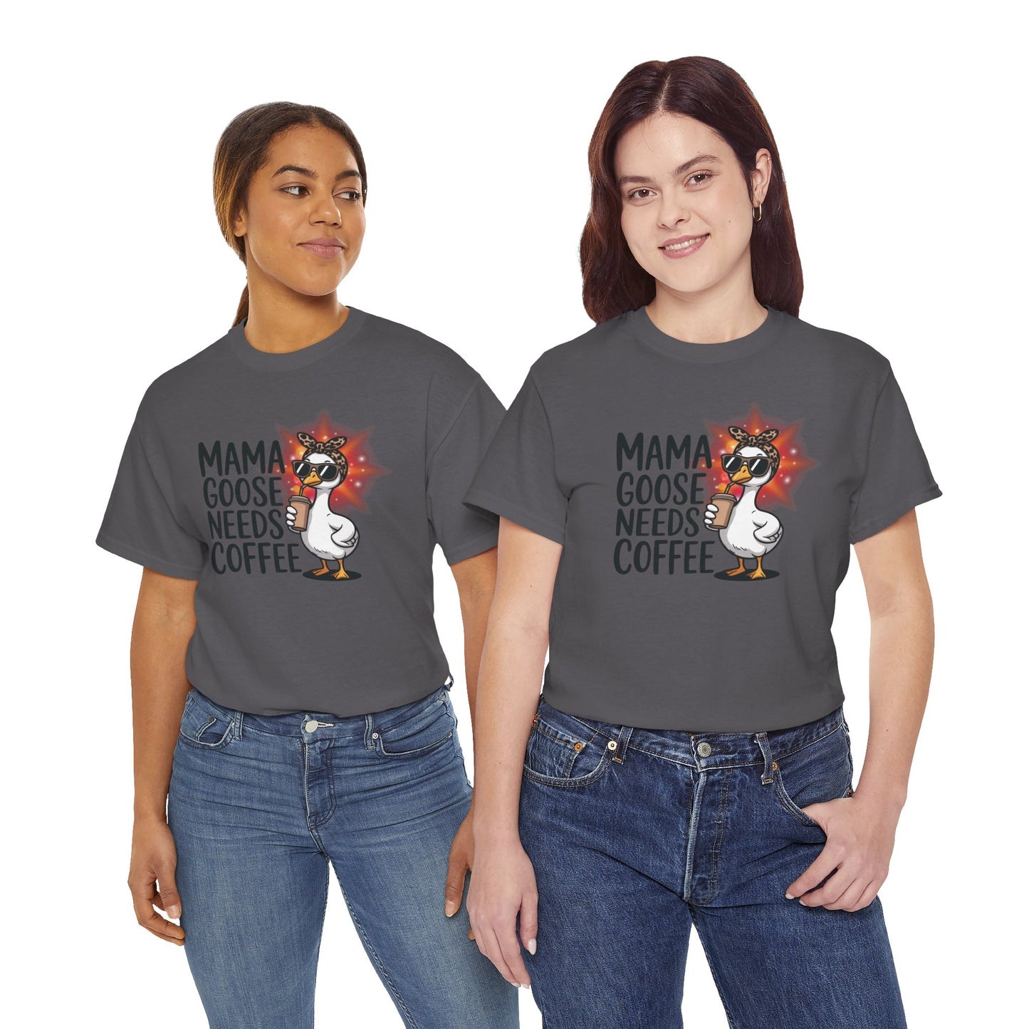 "Mama Goose Needs Coffee" Funny Mom T-Shirt | Cute Graphic Tee for Tired Moms