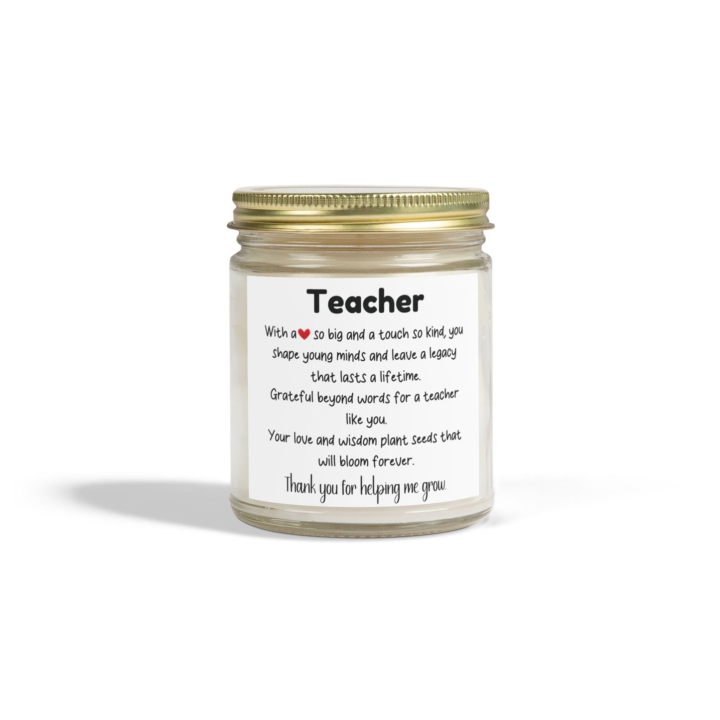 Teacher Appreciation Scented Candle - Coconut Apricot Wax (4oz, 9oz)