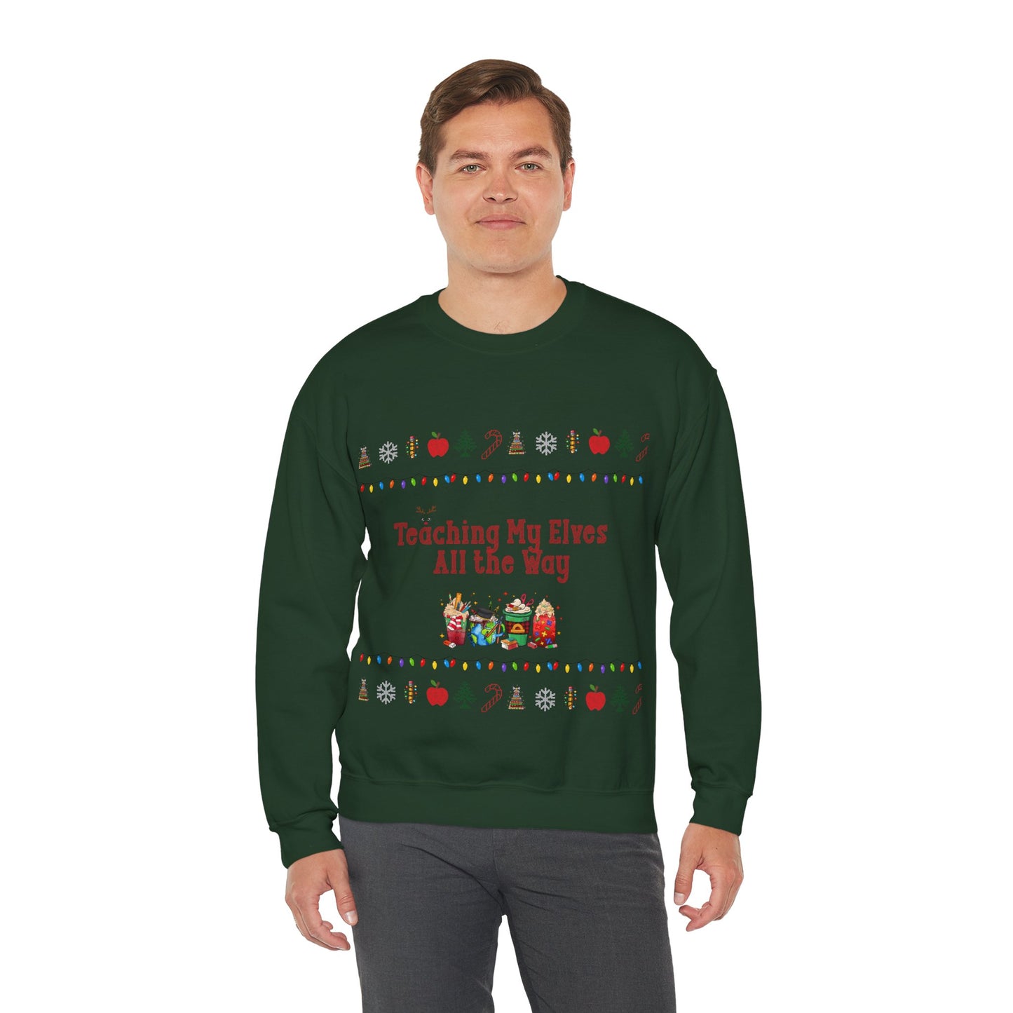 Festive Teacher Sweatshirt, Funny Christmas Gift, Holiday Apparel, Teacher Sweatshirt, Unisex Crewneck for Christmas