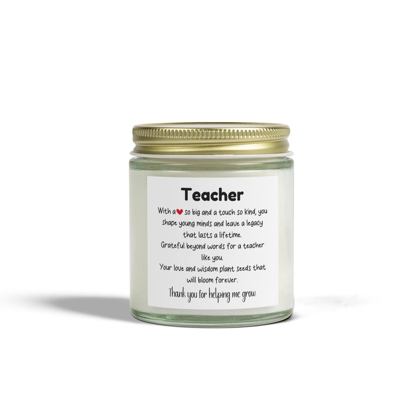 Teacher Appreciation Scented Candle - Coconut Apricot Wax (4oz, 9oz)
