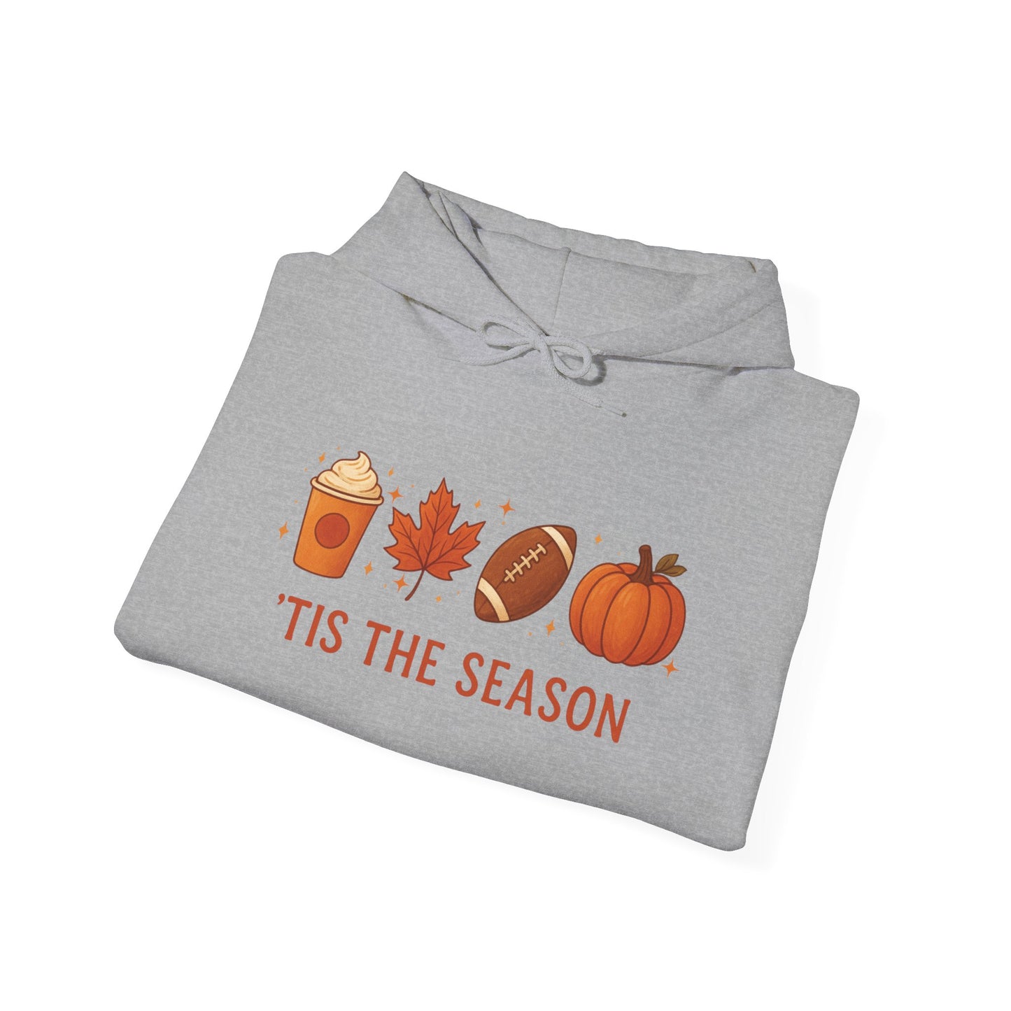 'Tis The Season Fall Hoodie - Autumn Pumpkin Spice Football Unisex Sweatshirt