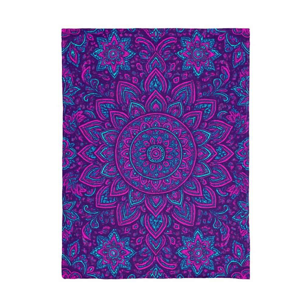 Vibrant Mandala Mink Touch Fleece Blanket – Ultra-Soft, Luxurious Warmth