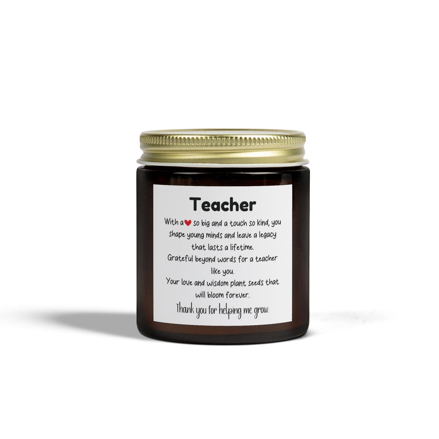 Teacher Appreciation Scented Candle - Coconut Apricot Wax (4oz, 9oz)
