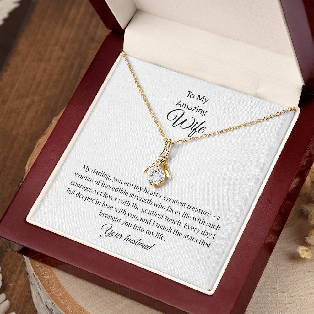 Romantic Love Necklace for Wife - Alluring Beauty Gold Pendant