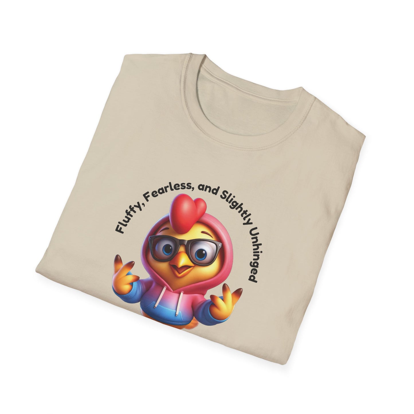 Fluffy & Fearless Chicken T-Shirt - Unisex Softstyle Tee for Animal Lovers