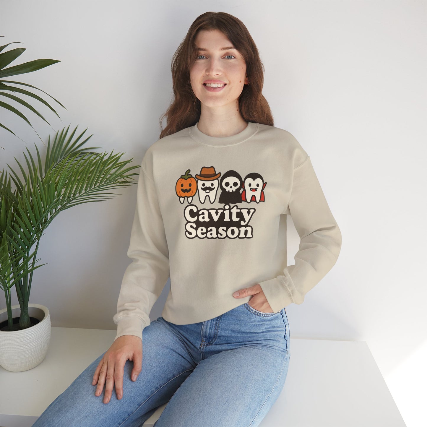 Cavity Season Halloween Sweatshirt – Unisex Cozy Fall Crewneck