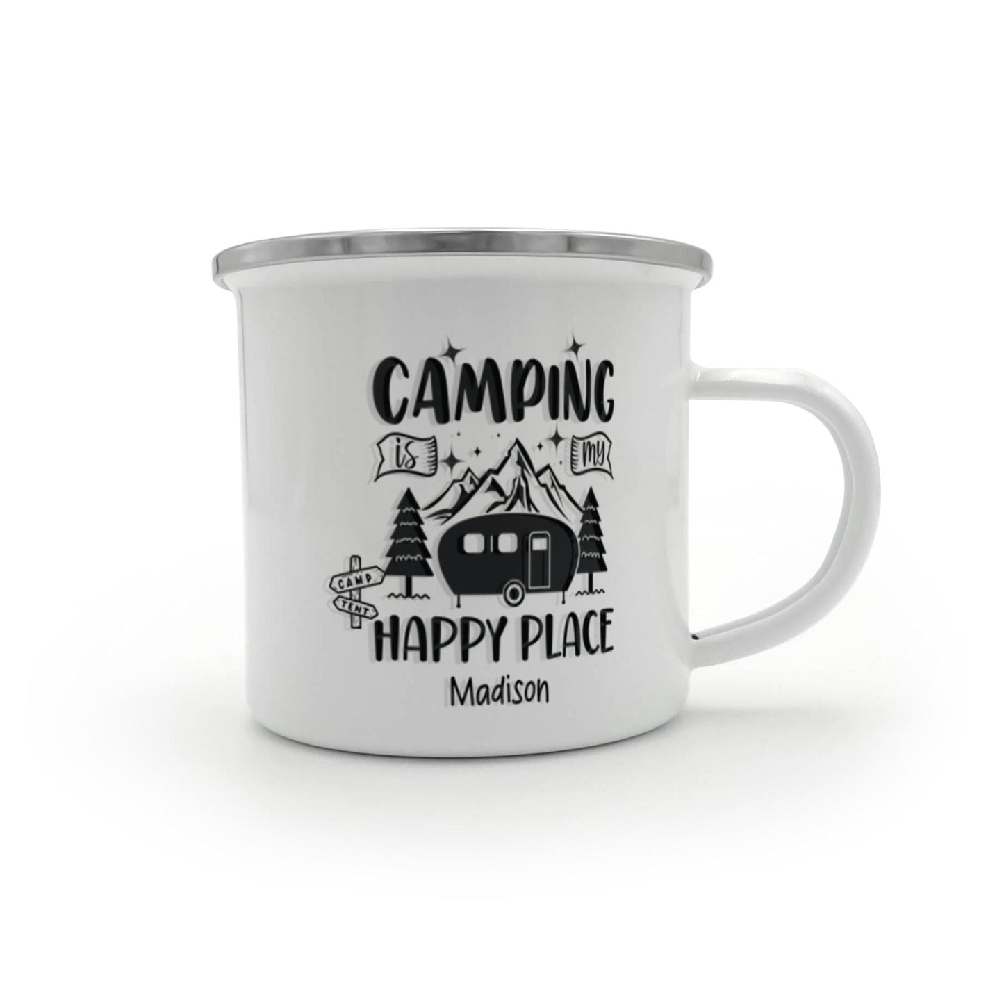 Personalized 12oz Stainless Steel Camping Mug Custom Enamel Outdoor Coffee Cup Durable Hiking & Adventure Drinkware
