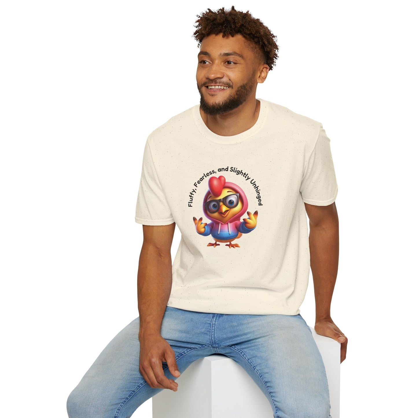 Fluffy & Fearless Chicken T-Shirt - Unisex Softstyle Tee for Animal Lovers