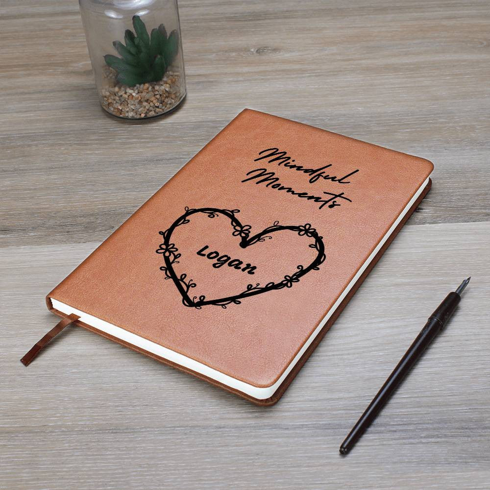 Mindful Moments Personalized Vegan Leather Journal Graphic Journal