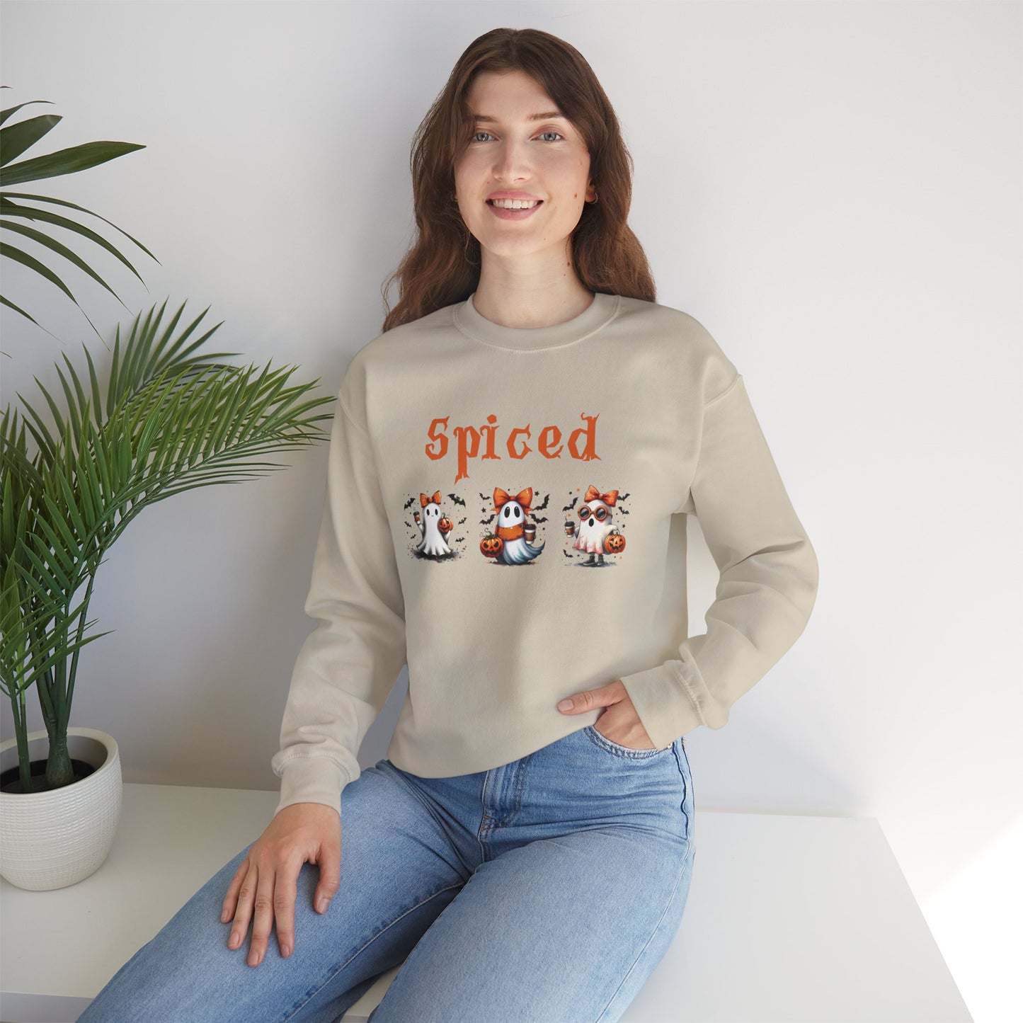Halloween Spiced Ghost Heavy Blend™ Crewneck Sweatshirt