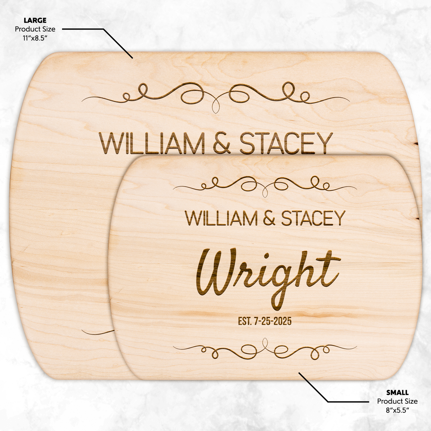 Personalized Hardwood Oval Cutting Board – American-Made Craftsmanship Hardwood