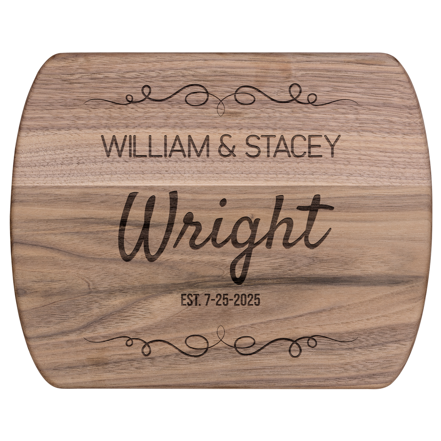 Personalized Hardwood Oval Cutting Board – American-Made Craftsmanship Hardwood