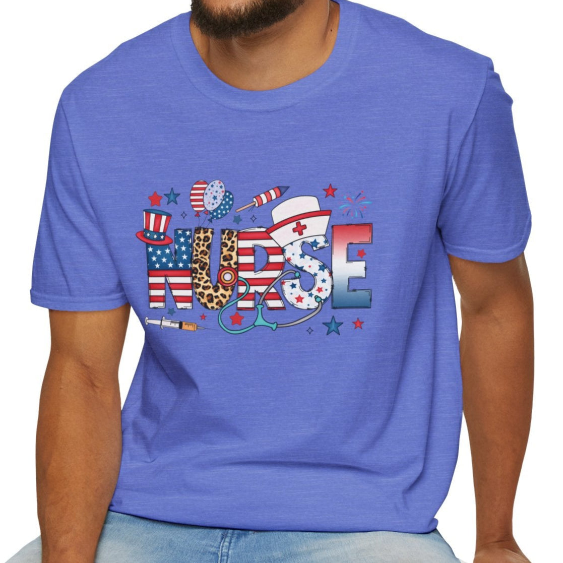 Patriotic Nurse T-Shirt – Unisex 4th of July Nursing Shirt for Healthcare Workers