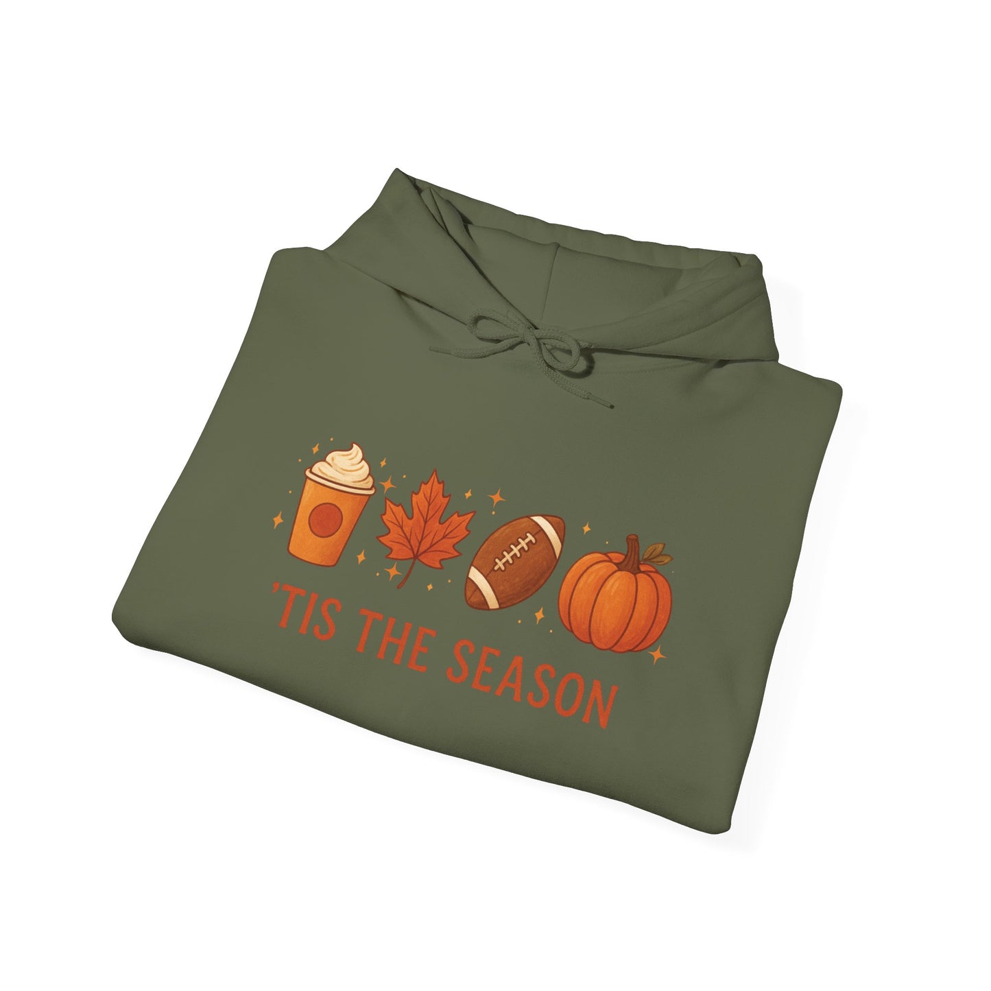 'Tis The Season Fall Hoodie - Autumn Pumpkin Spice Football Unisex Sweatshirt