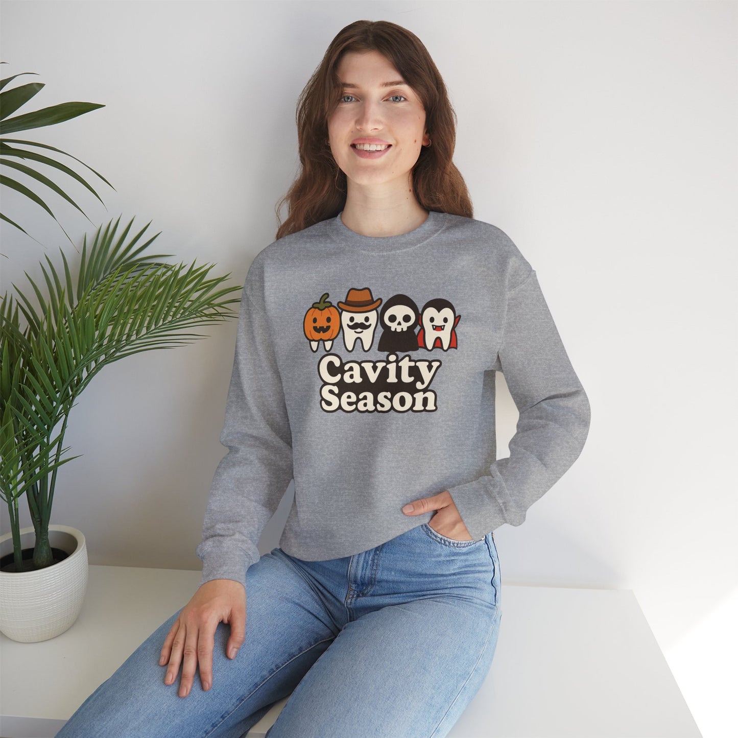 Cavity Season Halloween Sweatshirt – Unisex Cozy Fall Crewneck