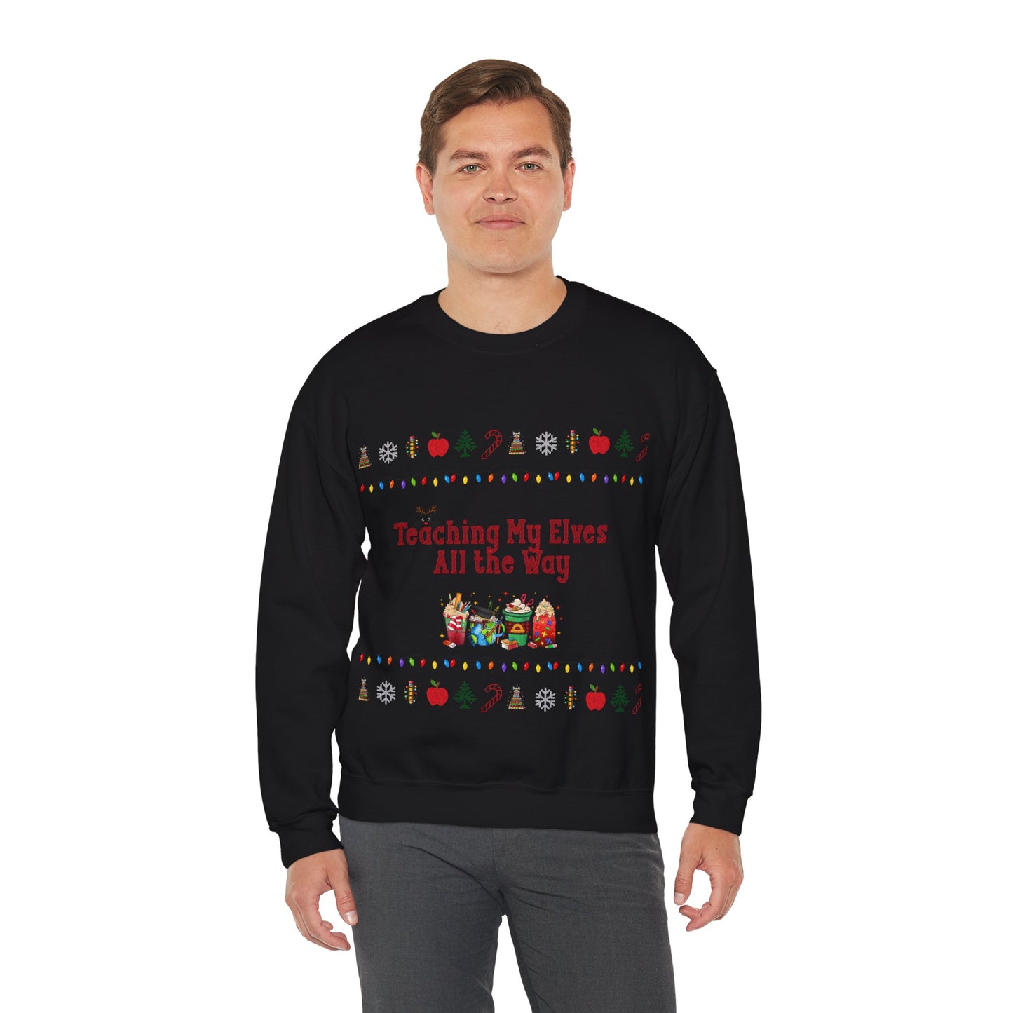 Festive Teacher Sweatshirt, Funny Christmas Gift, Holiday Apparel, Teacher Sweatshirt, Unisex Crewneck for Christmas