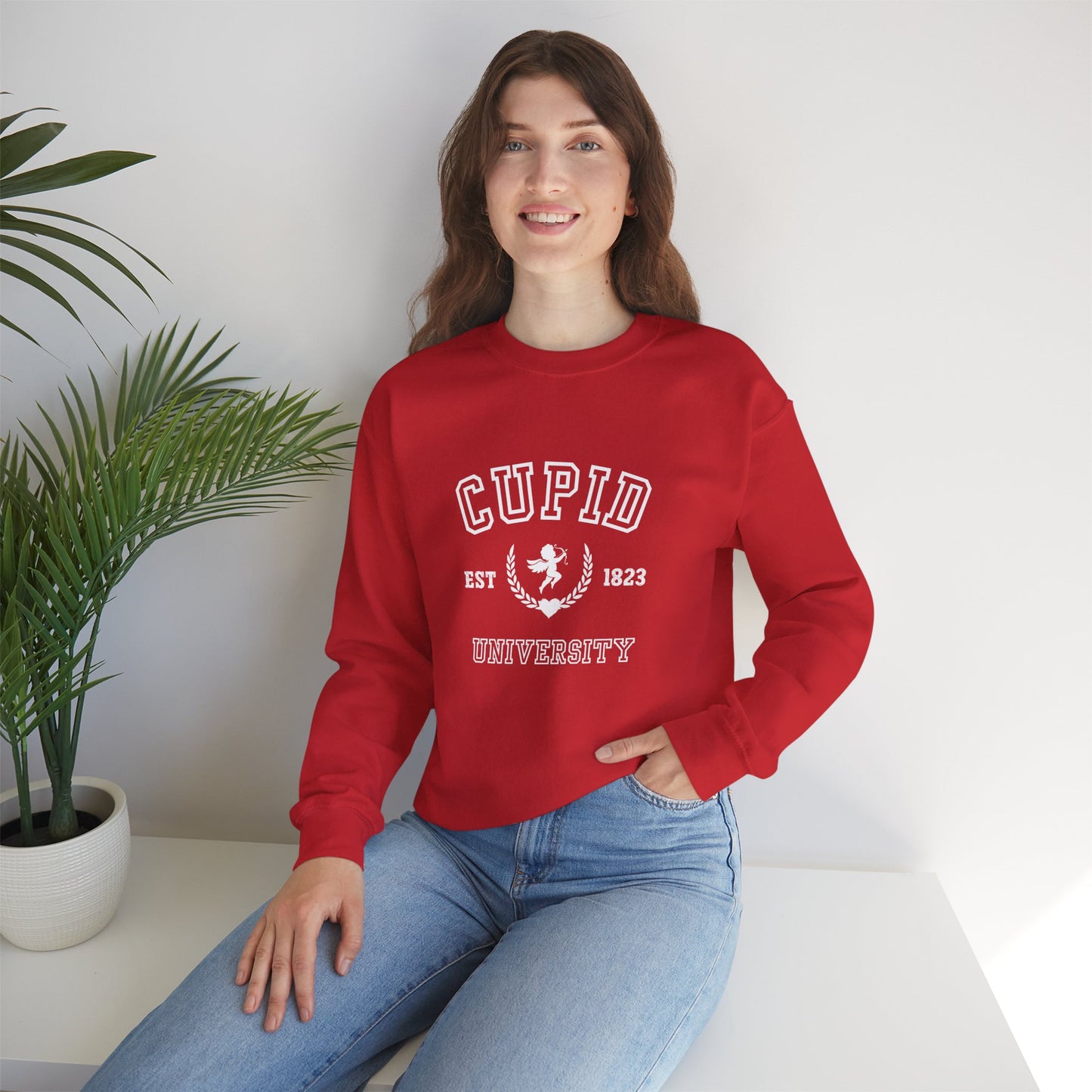 Cupid University Sweatshirt – Unisex Heavy Blend Crewneck for Cozy Comfort