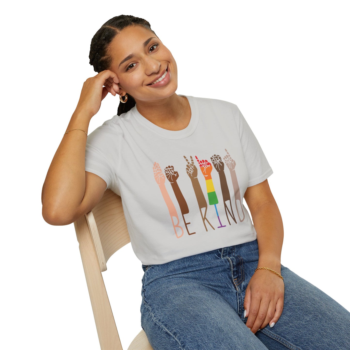 BE KIND ASL Unisex T-Shirt – Inclusive, Softstyle Tee for Positivity, Kindness & Everyday Wear