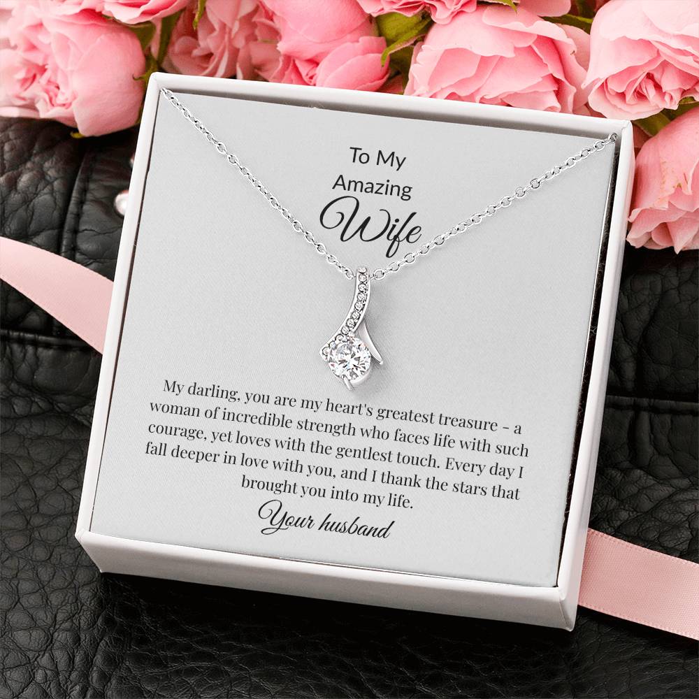 Romantic Love Necklace for Wife - Alluring Beauty Gold Pendant