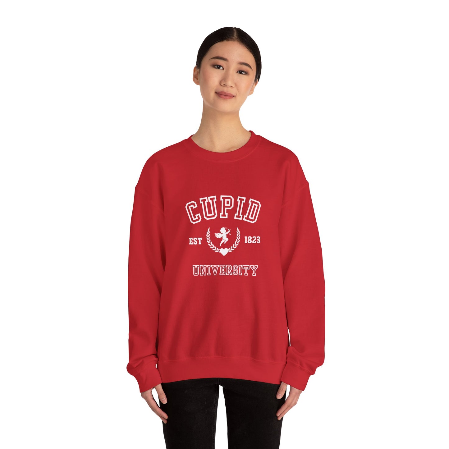 Cupid University Sweatshirt – Unisex Heavy Blend Crewneck for Cozy Comfort