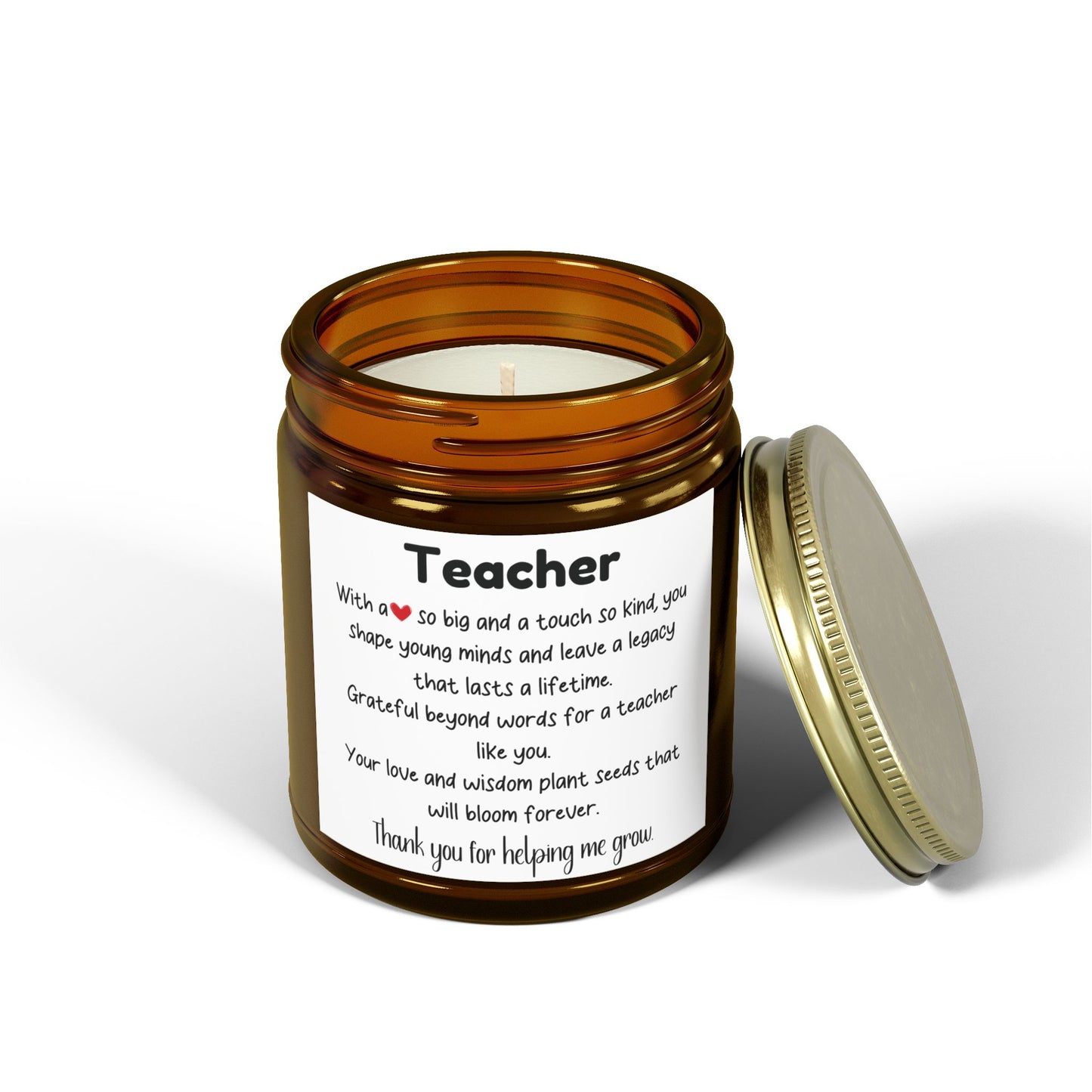 Teacher Appreciation Scented Candle - Coconut Apricot Wax (4oz, 9oz)