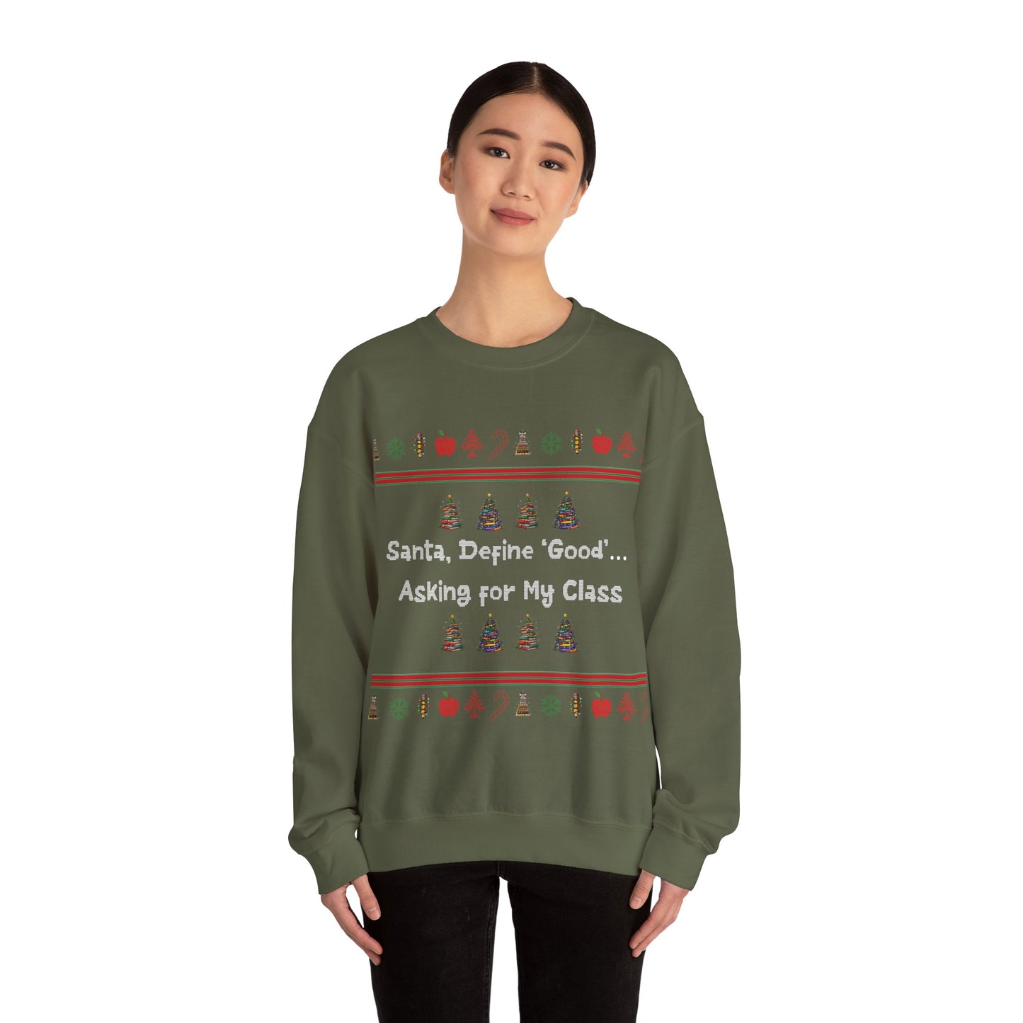 Funny Christmas Sweatshirt, Unisex Holiday Crewneck, Teacher Gifts, Santa Humor, Cozy Winter Apparel