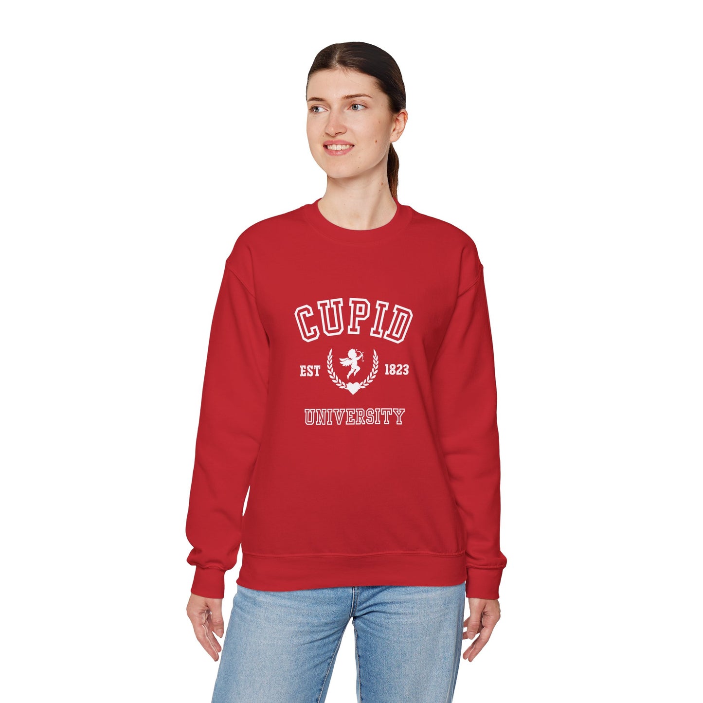 Cupid University Sweatshirt – Unisex Heavy Blend Crewneck for Cozy Comfort