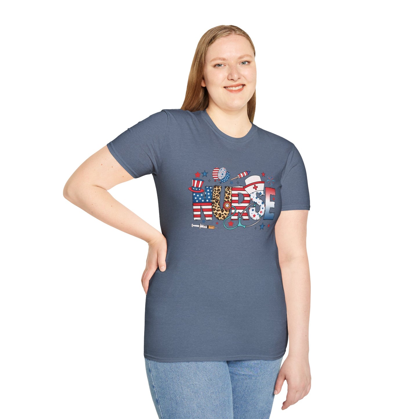 Patriotic Nurse T-Shirt – Unisex 4th of July Nursing Shirt for Healthcare Workers