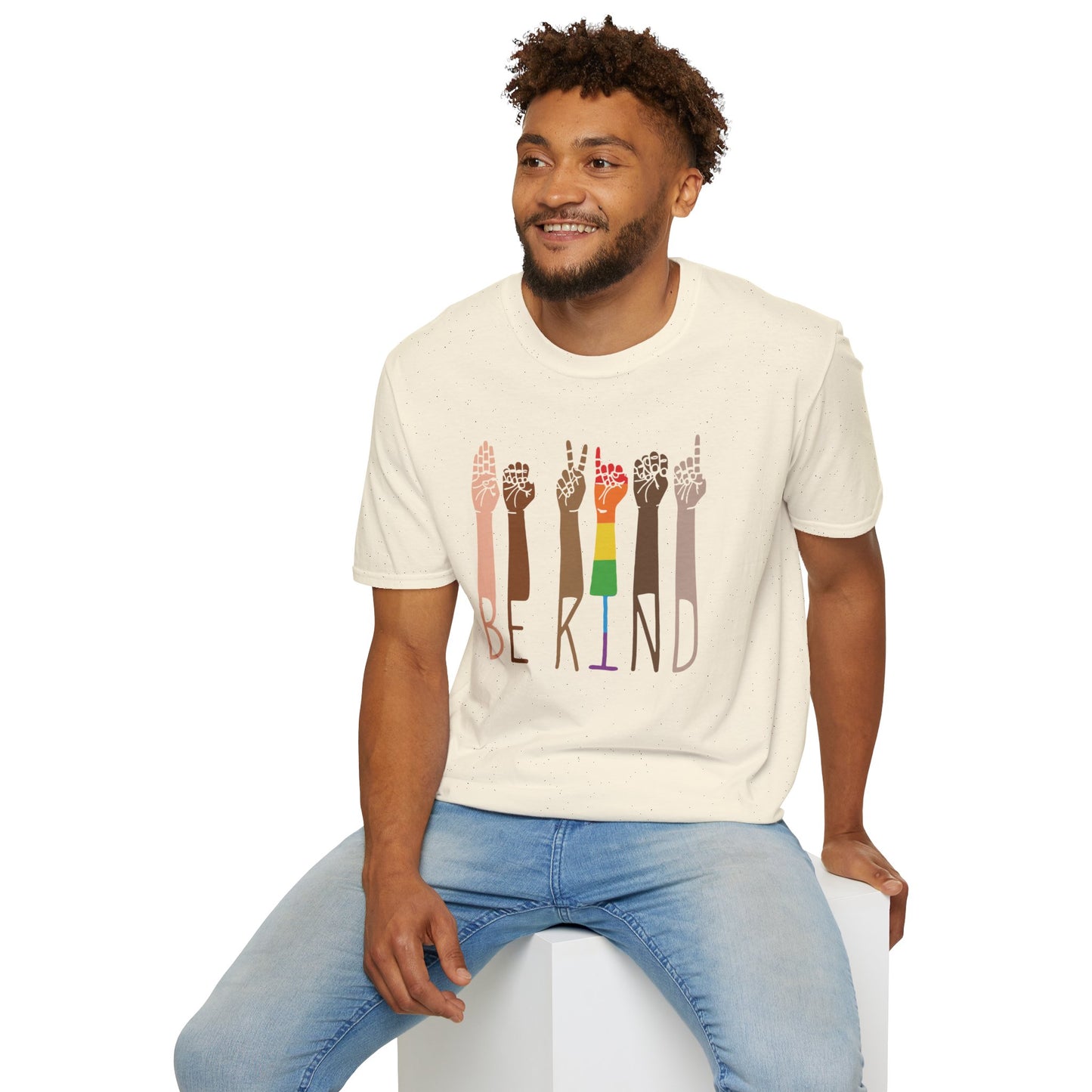 BE KIND ASL Unisex T-Shirt – Inclusive, Softstyle Tee for Positivity, Kindness & Everyday Wear