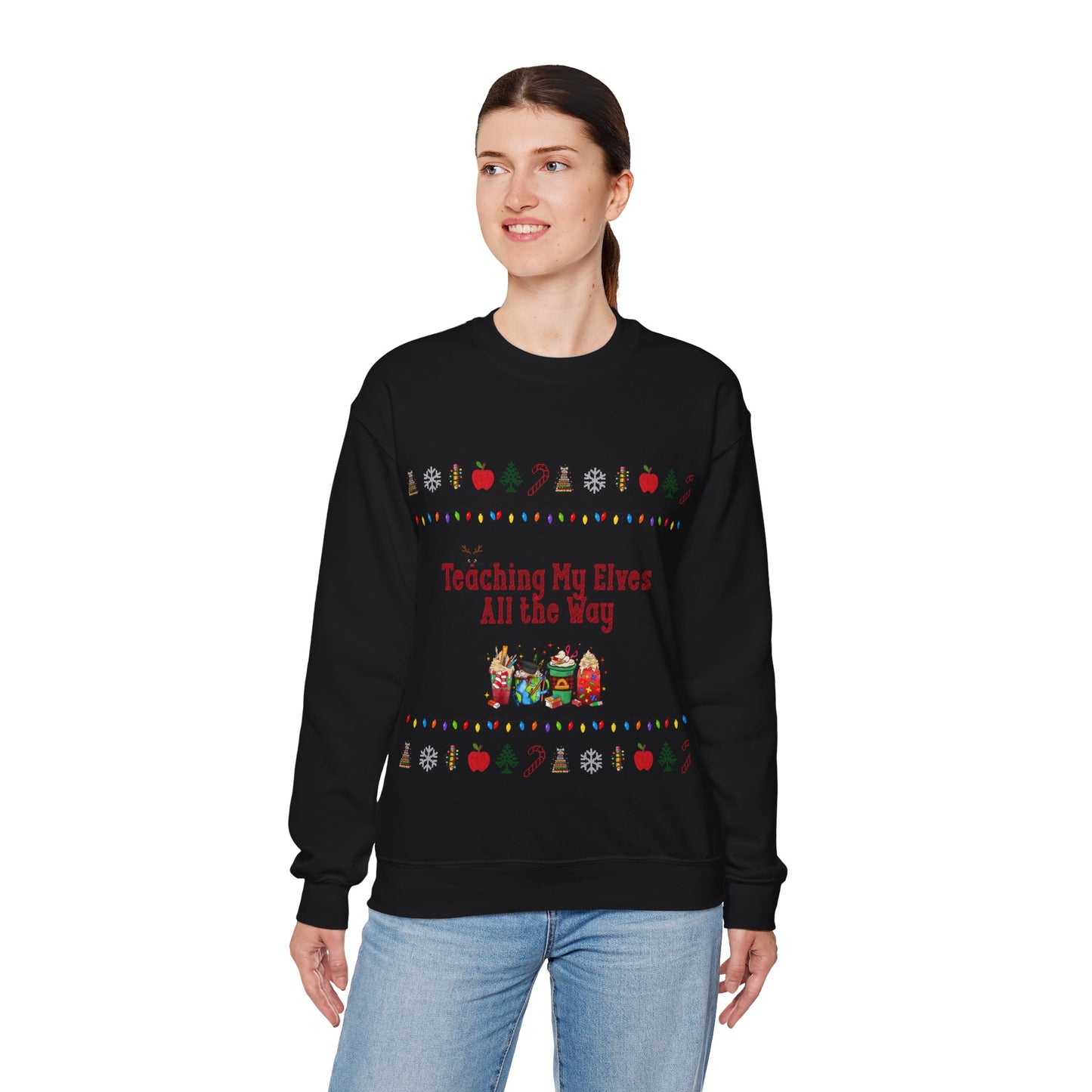 Festive Teacher Sweatshirt, Funny Christmas Gift, Holiday Apparel, Teacher Sweatshirt, Unisex Crewneck for Christmas