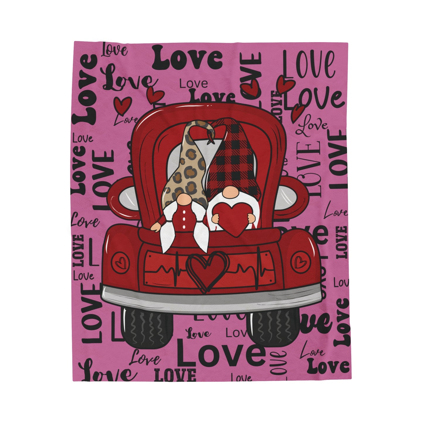 Gnome Love Velveteen Blanket – Cozy & Customizable Home Decor