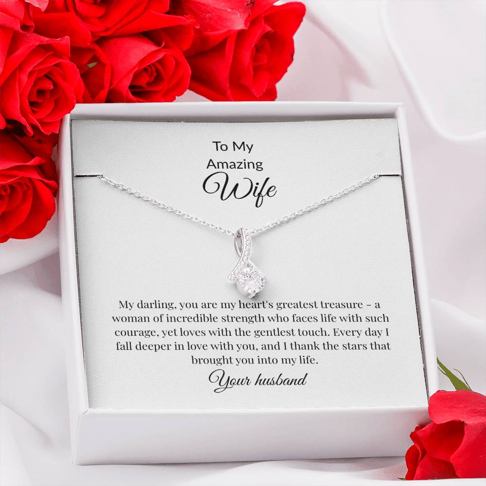 Romantic Love Necklace for Wife - Alluring Beauty Gold Pendant